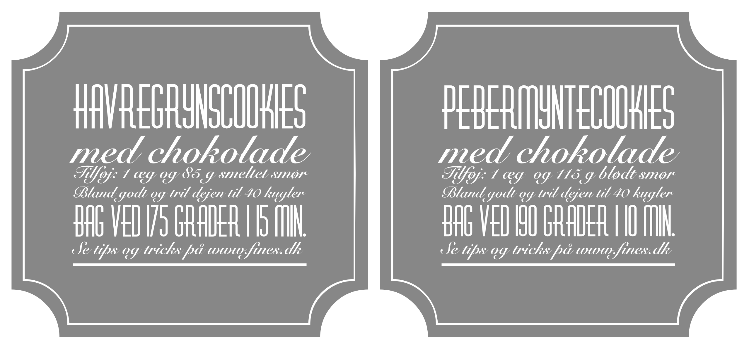 Havregrynscookies og pebermyntecookies