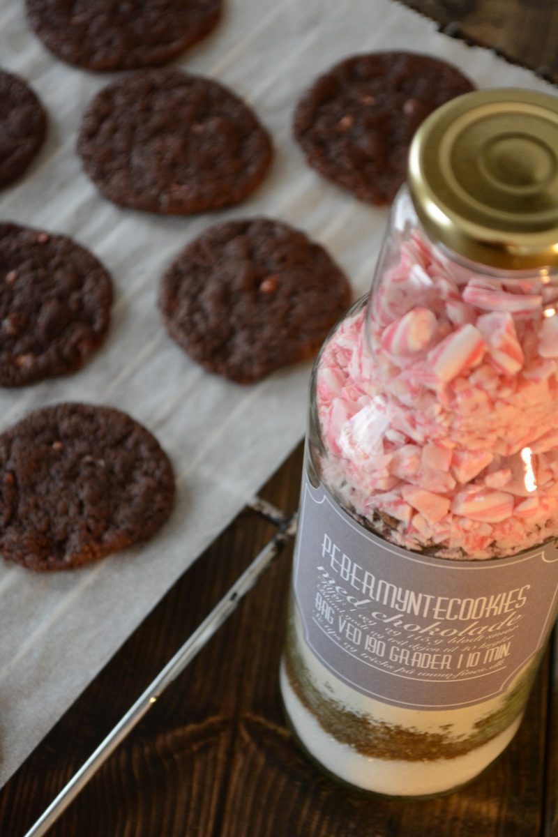 Værtindegaver i glas - Pebermyntecookies med chokolade